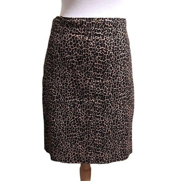 J. Crew Cheetah Leopard Print Pencil Skirt - Size 8 - Picture 2 of 9
